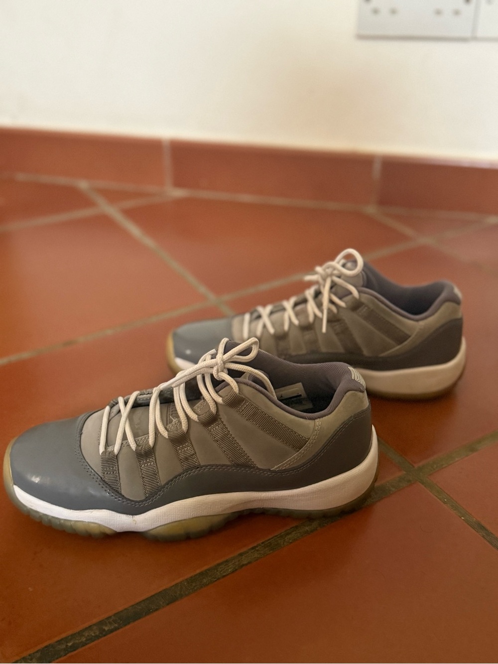 Jordan Low-Top Sneakers in Gray and Cream
